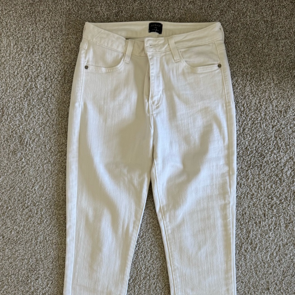 Just Black White Skinny High Rise Jeans Size: 27